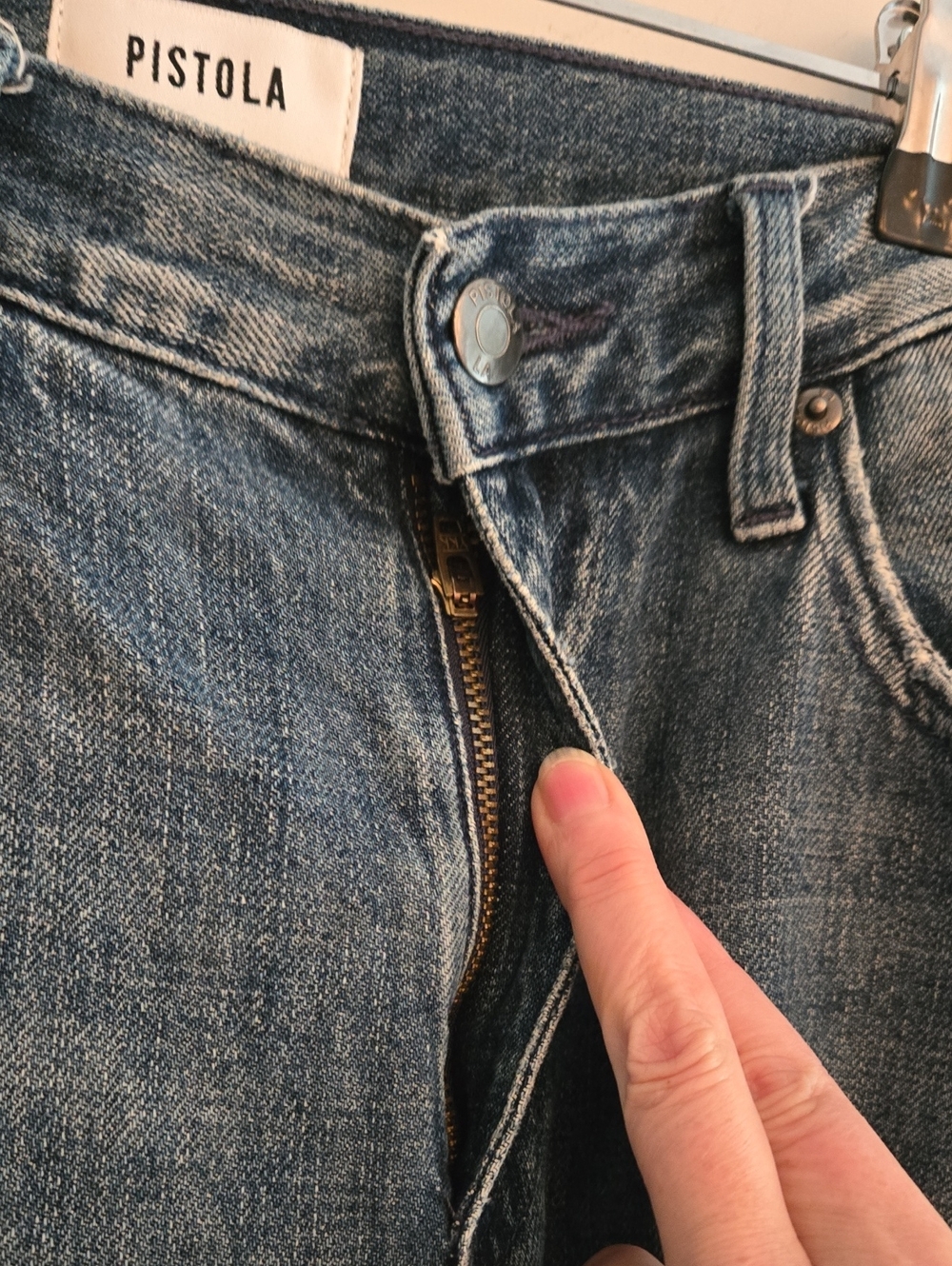 Pistola Bobbie Mid Rise Loose Straight Jeans 27 Marne Medium Blue Wash Denim - Picture 6 of 13